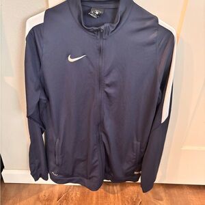 Nike Blue Windbreaker Athletic Jacket with High Collar
